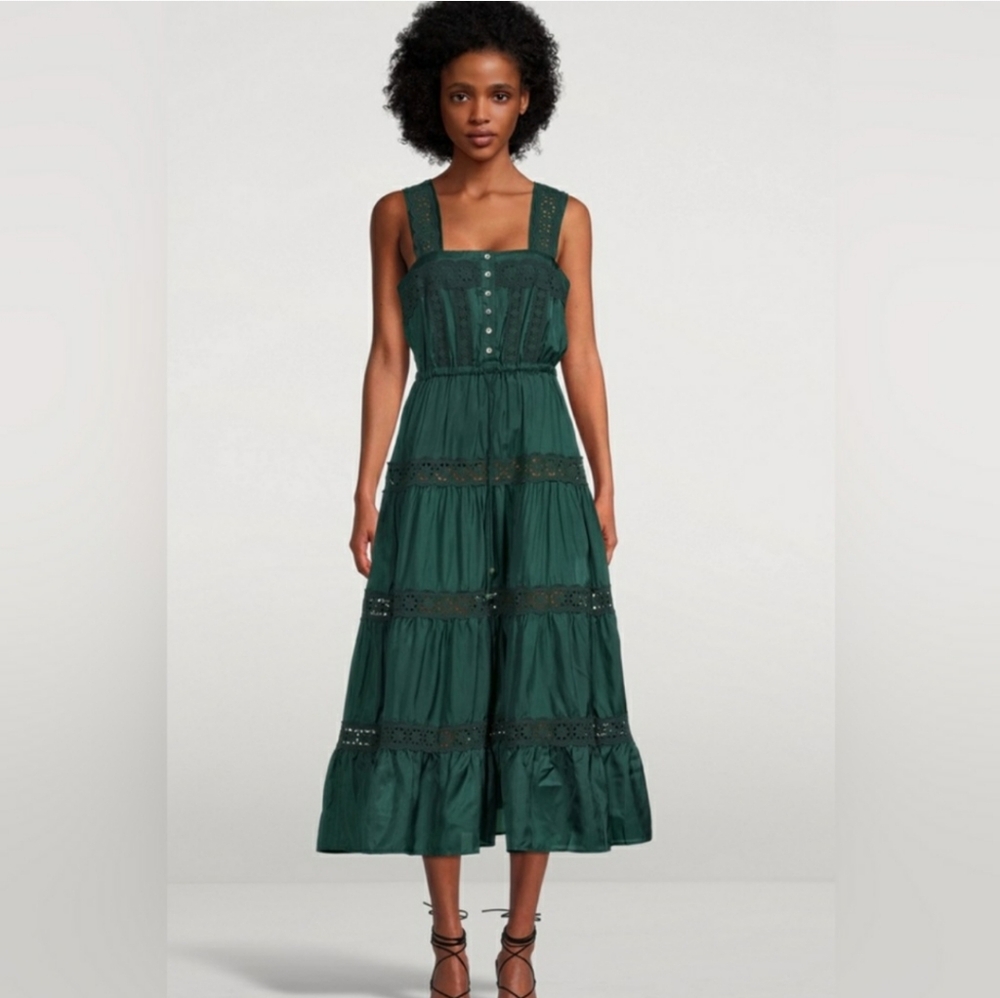 Alemais Xylo Eyelet Silk Maxi Dress